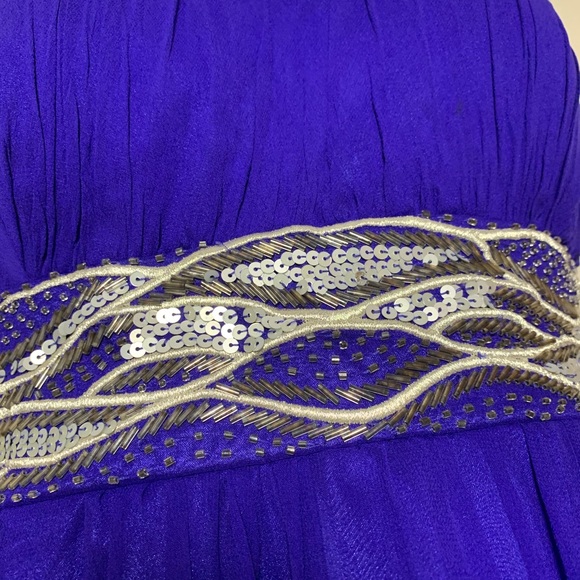 JS Boutique Sz 4 Dress Fit Flare Strapless Sequin - Picture 5 of 8